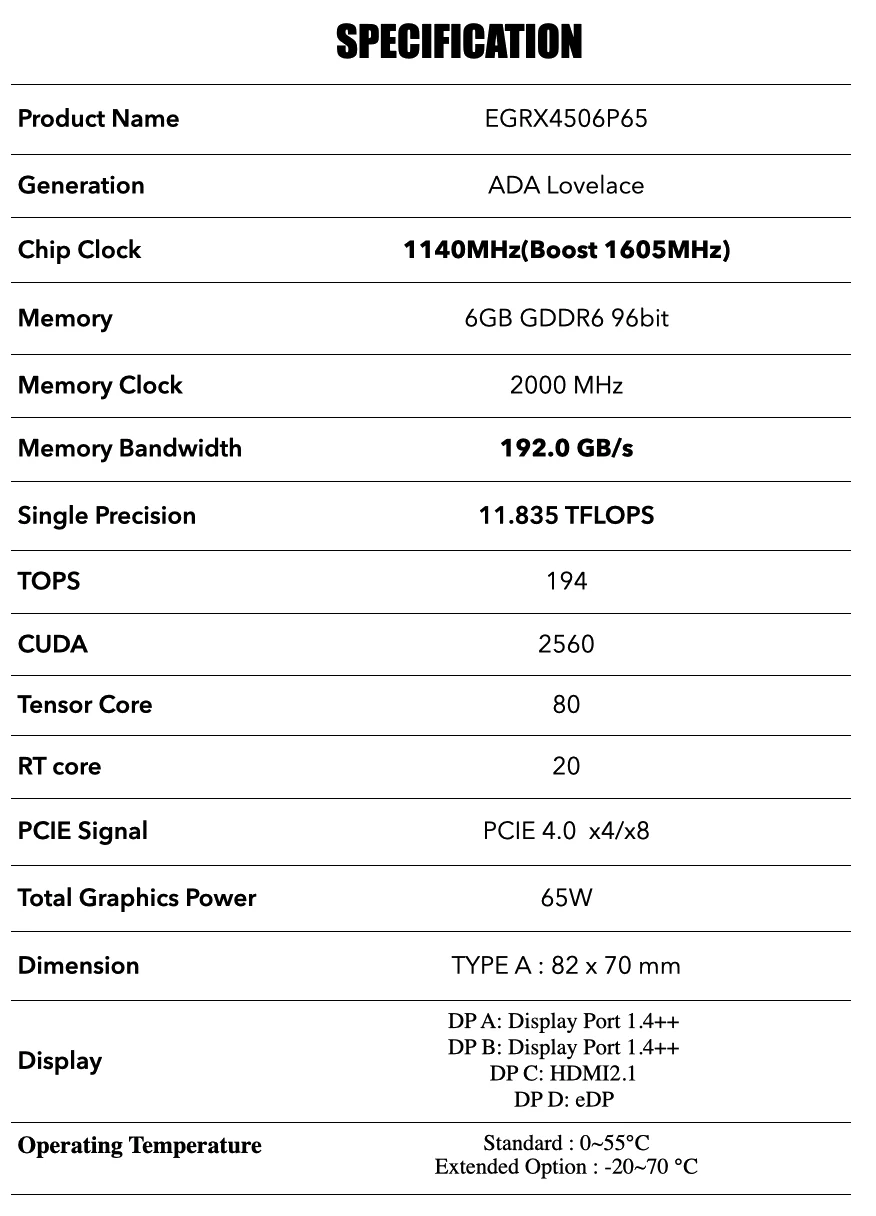 IPC4AI-GPU-MXM-RTX-4050-6G-65W teknik görsel 1