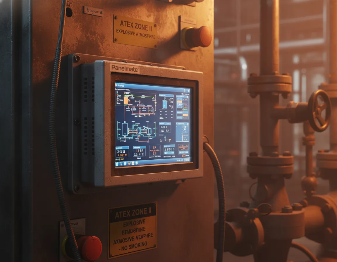 Rafineri sahasında ATEX Zone II ortamı – Panelmate endüstriyel kontrolör